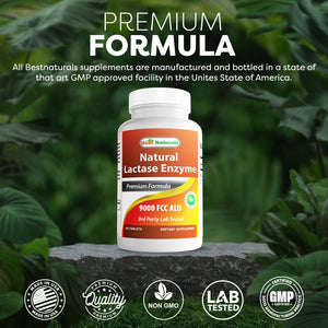 Best Naturals Natural Lactase Enzyme 9000 FCC ALU 90 Tablets