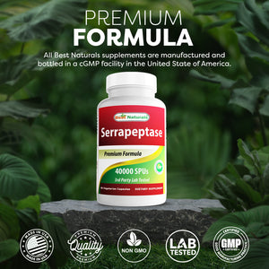 Best Naturals Serrapeptase 40000 SPUs 90 Vegetarian Capsules