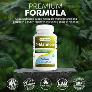 Best Naturals D-Mannose Pure Powder - Urinary Tract Cleanse Supplement - 8 OZ