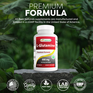 Best Naturals L-Glutamine 500 mg 250 Tablets