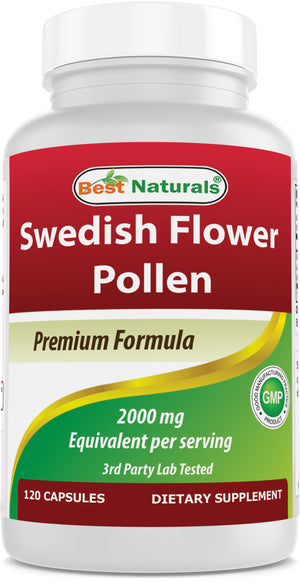Best Naturals Swedish Flower Pollen 2000 mg Equivalent Per Serving- 120 Capsule