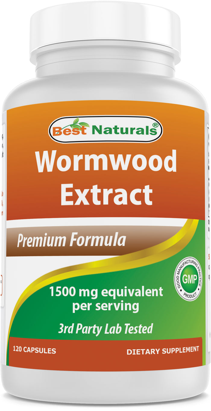 Best Naturals Wormwood Extract 1500 mg Equaivalent Per Serving-120 Capsules. Gluten Free, Non-GMO