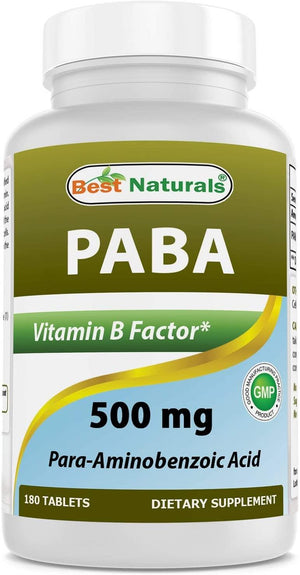 Best Naturals PABA 500 mg 180 Tablets - shopbestnaturals.com