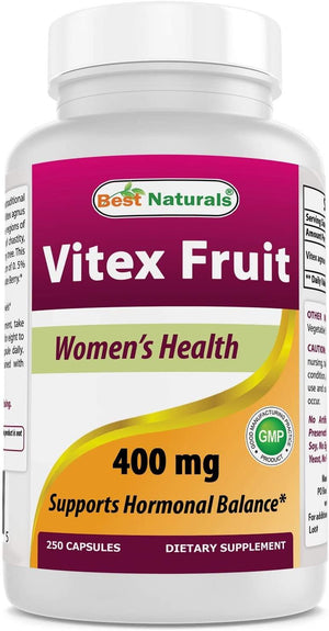 Best Naturals Vitex Chasteberry 400 mg 250 Capsules - shopbestnaturals.com