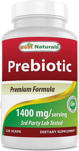 Best Naturals Prebiotics Fiber XOS (Xylo Oligosaccharide) 1400mg Serving 120 Veg Capsules - shopbestnaturals.com