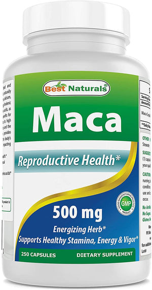 Best Naturals Maca Capsules, 500 mg, 250 Count - shopbestnaturals.com