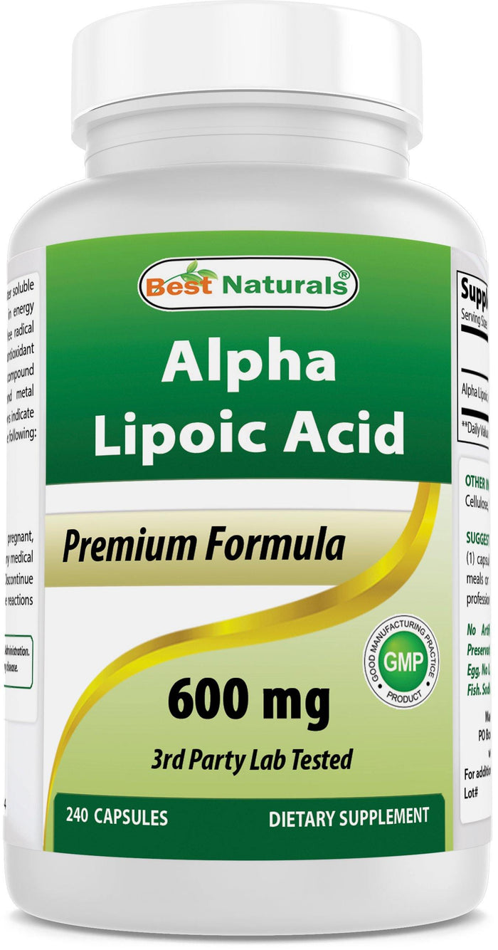 Best Naturals Alpha Lipoic Acid 600 mg 240 Capsules