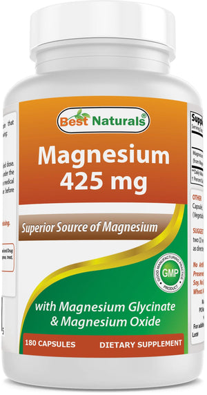 Best Naturals Magensium Glycinate 425 mg 180 Veggie Capsules - shopbestnaturals.com