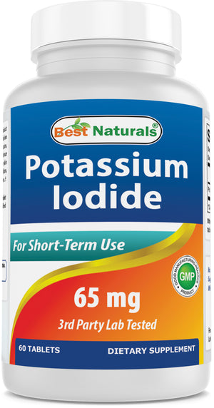 Best Naturals Potassium Iodide 65 mg - Expiration Date 02/2025 - Dietary Supplement, 60 Tablets