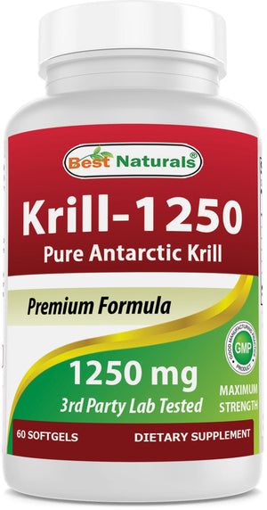 Best Naturals Krill Oil 1250mg 60 softgels - shopbestnaturals.com