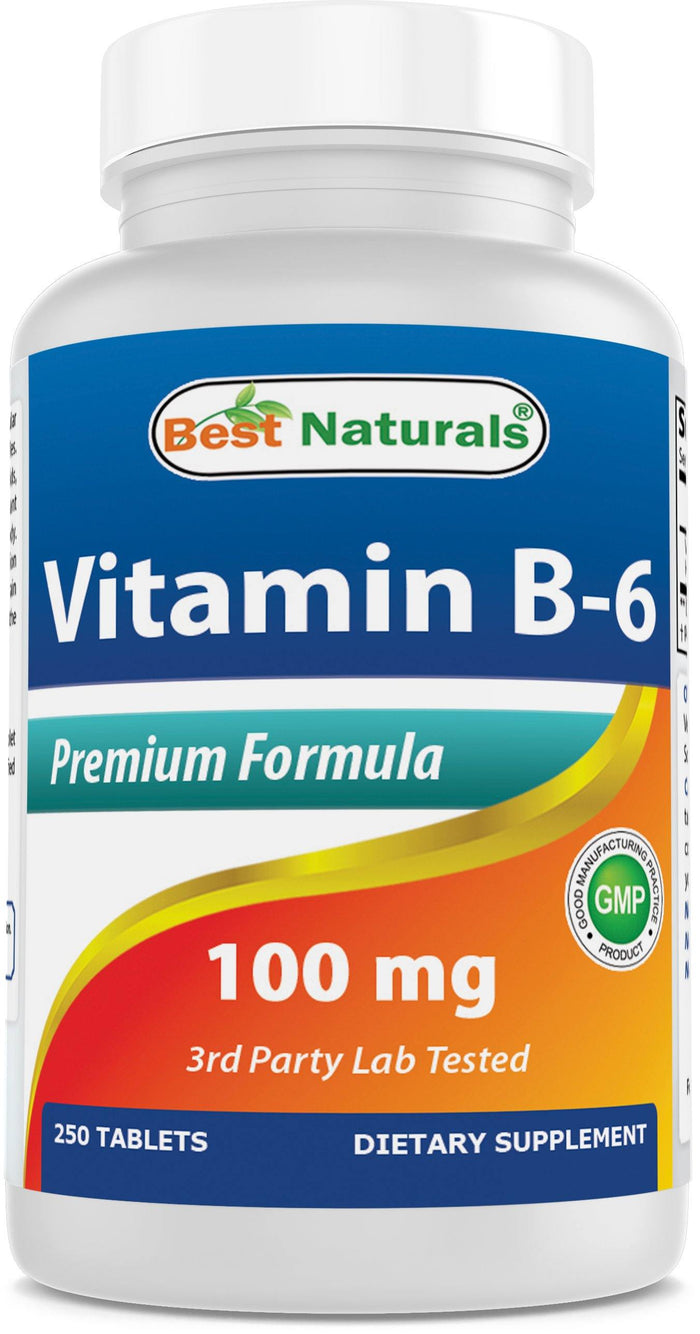 Best Naturals Vitamin B6 Tablet, 100 mg, 250 Count