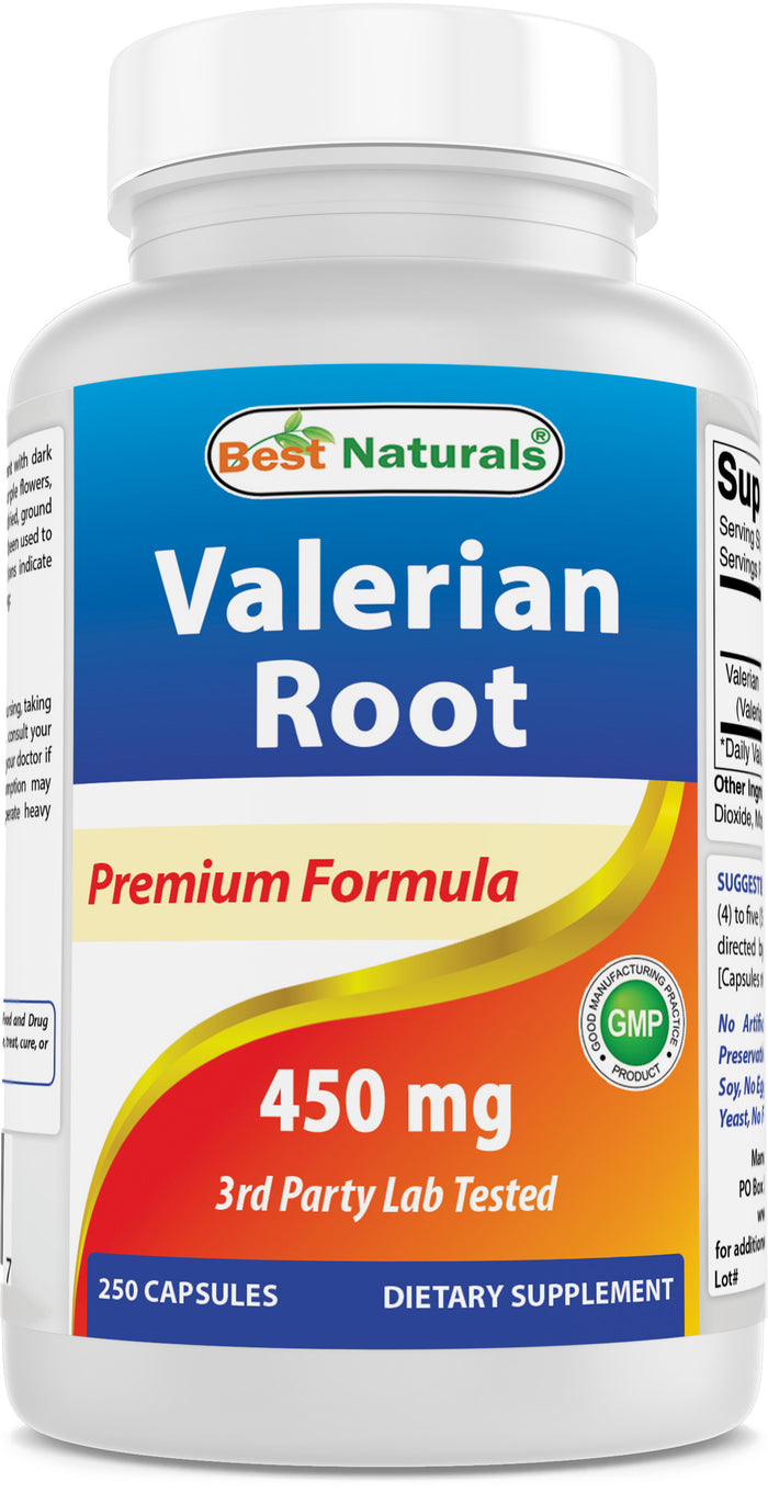 Best Naturals Valerian Root 450 mg 250 Capsules