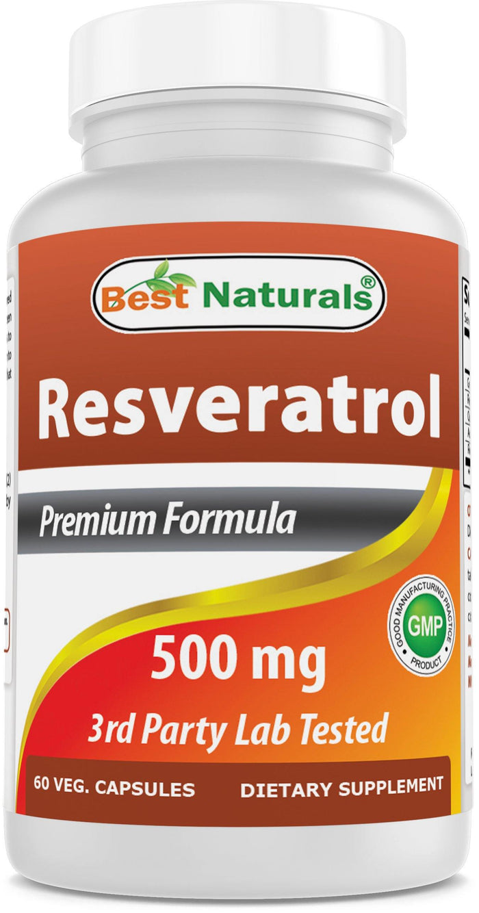 Best Naturals Resveratrol 500 mg/Serving 60 Vegetarian Capsules