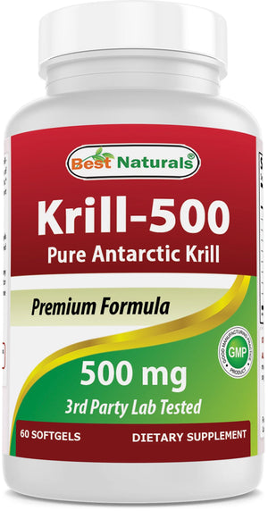 Best Naturals Krill Oil 500 mg 60 Softgels - shopbestnaturals.com