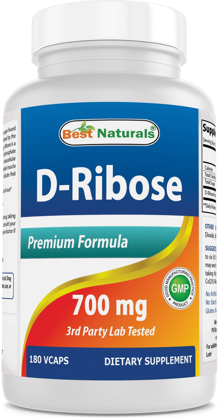 Best Naturals D-Ribose 700 mg 180 Vegetarian Capsules