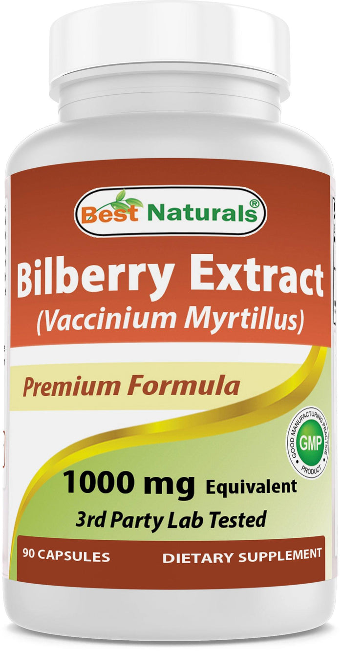 Best Naturals Bilberry Extract 1000 mg 90 Capsules
