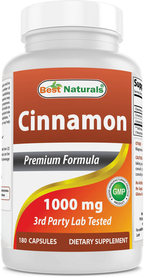 Best Naturals Cinnamon with Chromium 1000 mg 180 Capsules - shopbestnaturals.com