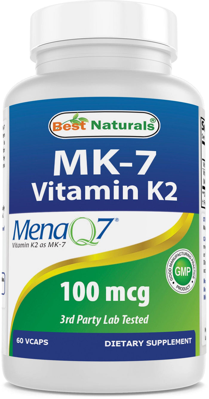 Best Naturals MK-7 Vitamin K2 100 mcg 60 Vegetarian Capsules