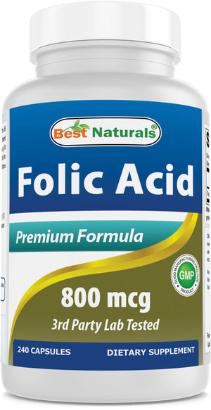 Best Naturals Folic Acid 800 mcg 240 Capsules