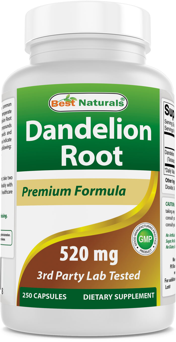 Best Naturals Dandelion Root 520 mg 250 Capsules