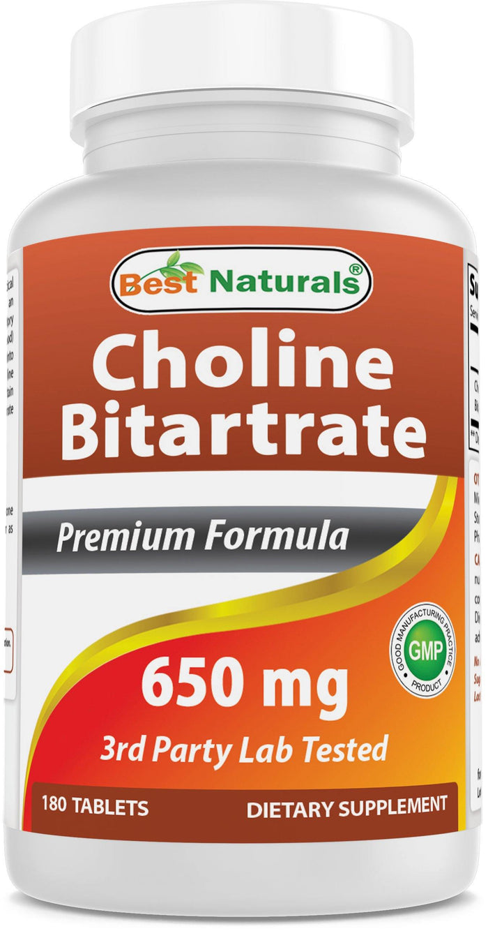 Best Naturals Choline Bitartrate 650 mg 180 Tablets