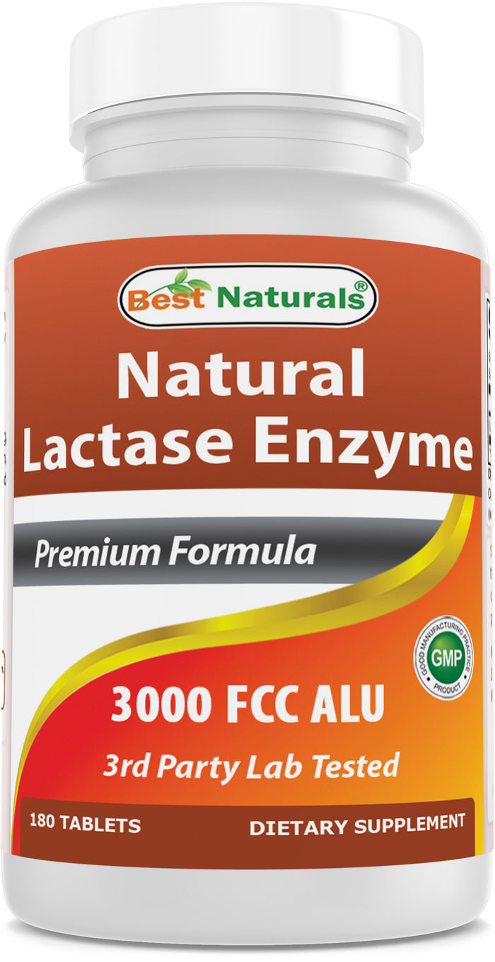 Best Naturals Lactase Enzyme 3000 FCC 180 Tablets