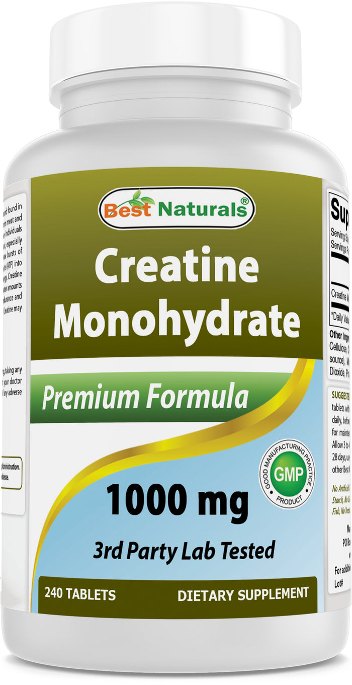 Best Naturals Creatine Monohydrate 1000 mg 240 Tablets