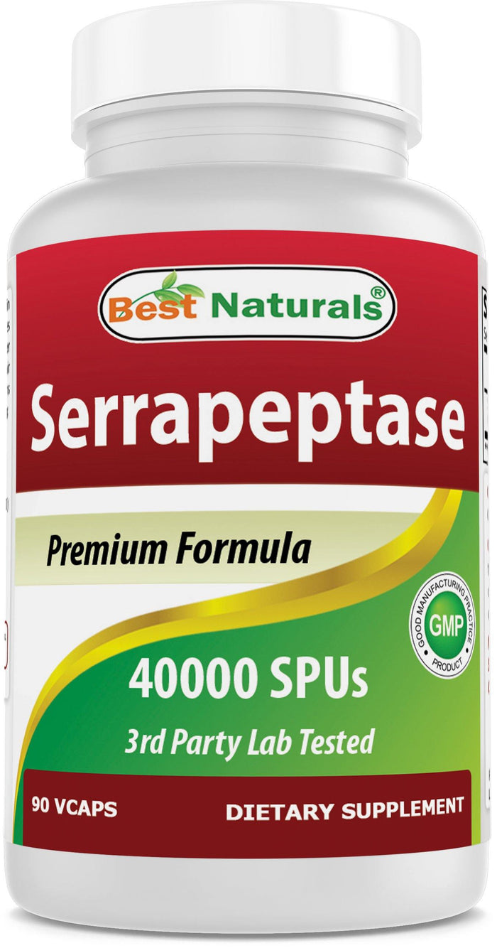 Best Naturals Serrapeptase 40000 SPUs 90 Vegetarian Capsules