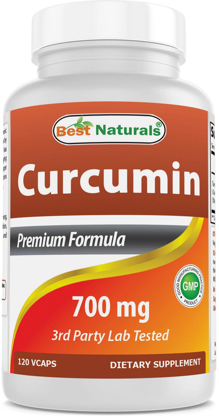 Best Naturals Turmeric Curcumin Extract 700 mg 120 Vegetarian Capsules