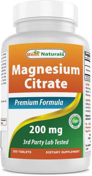Best Naturals Magnesium Citrate 200 mg 250 tablets - shopbestnaturals.com