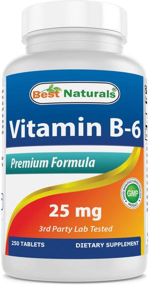 Best Naturals Vitamin B-6 25 mg 250 Tablets - shopbestnaturals.com