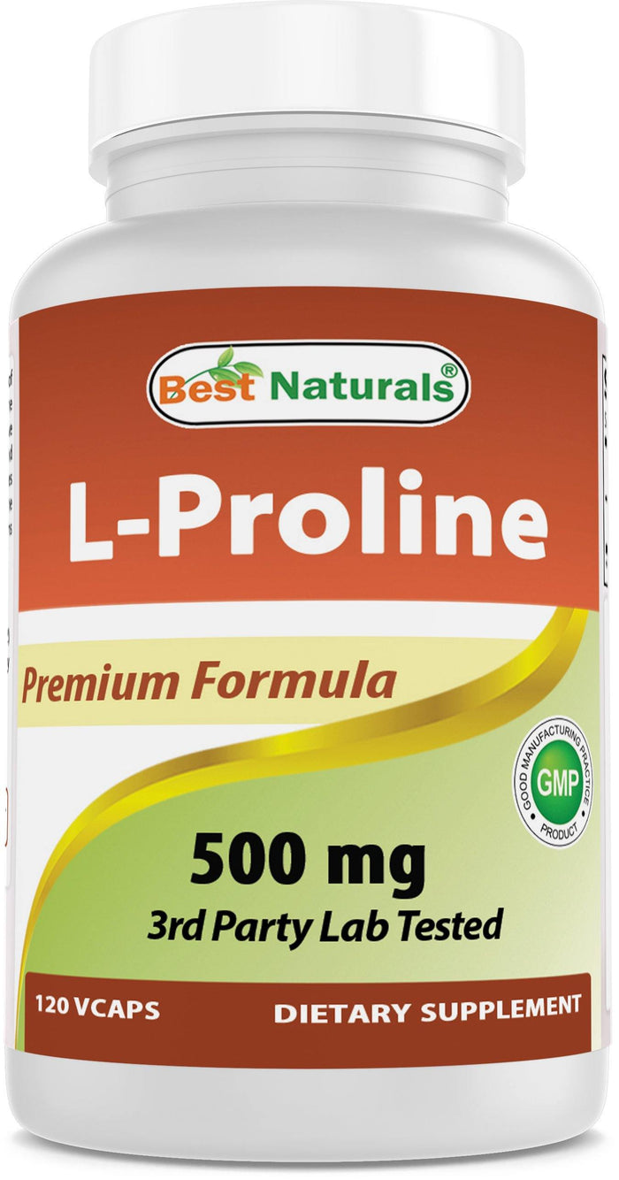 Best Naturals L-Proline 500 mg 120 Vegetarian Capsules