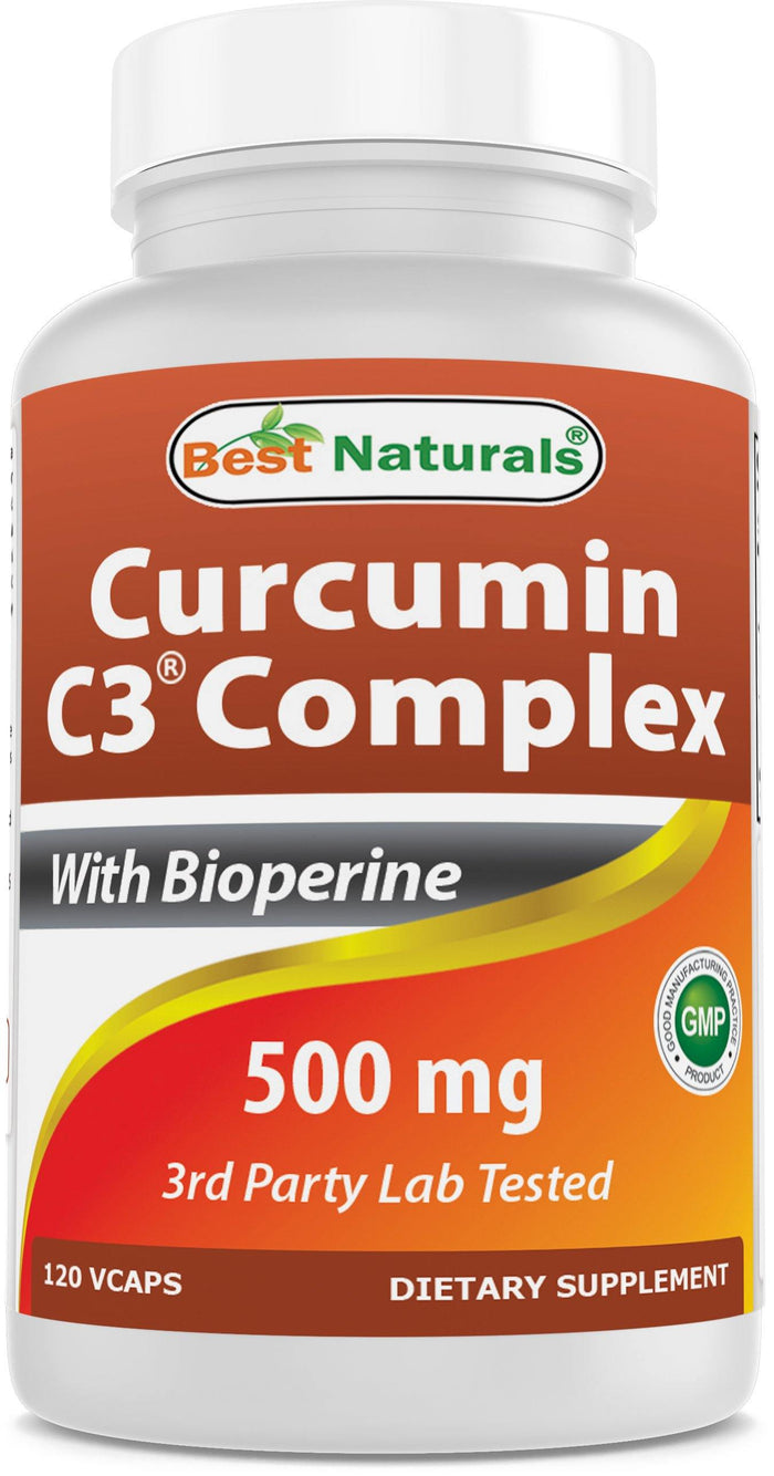 Best Naturals Turmeric Curcumin C3 Complex 500 mg 120 Vegetarian Capsules
