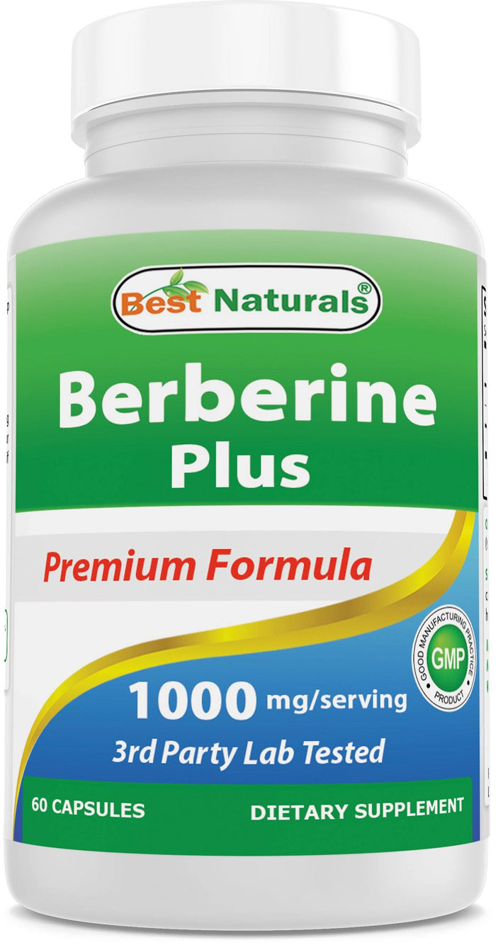 Best Naturals Berberine Plus 1000 mg per serving 60 Capsules - Helps Support Healthy Blood Sugar Levels, Digestion & Immunity