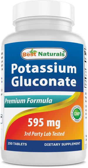 Best Naturals Potassium Gluconate 595 mg 250 Tablets - shopbestnaturals.com