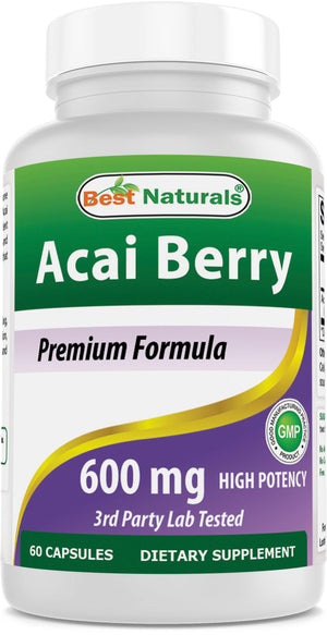 Best Naturals Acai Berry Extract 600 mg 60 Capsuels - shopbestnaturals.com