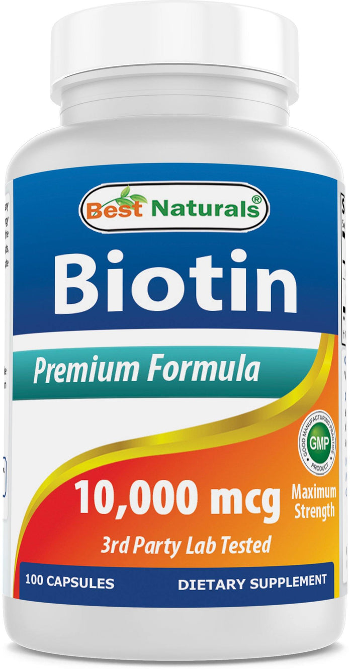 Best Naturals Biotin 10000 mcg 100 Capsules