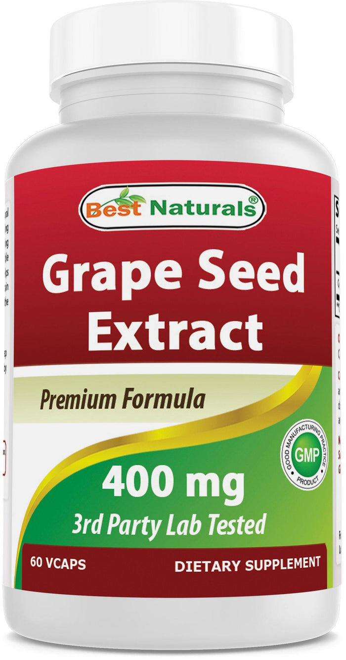 Best Naturals Grape Seed Extract 400 mg 60 Vegetarian Capsules
