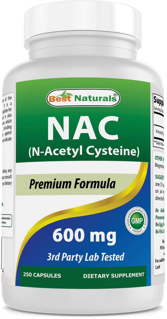 Best Naturals NAC (N-Acetyl L-Cysteine) 600 mg 250 Capsules