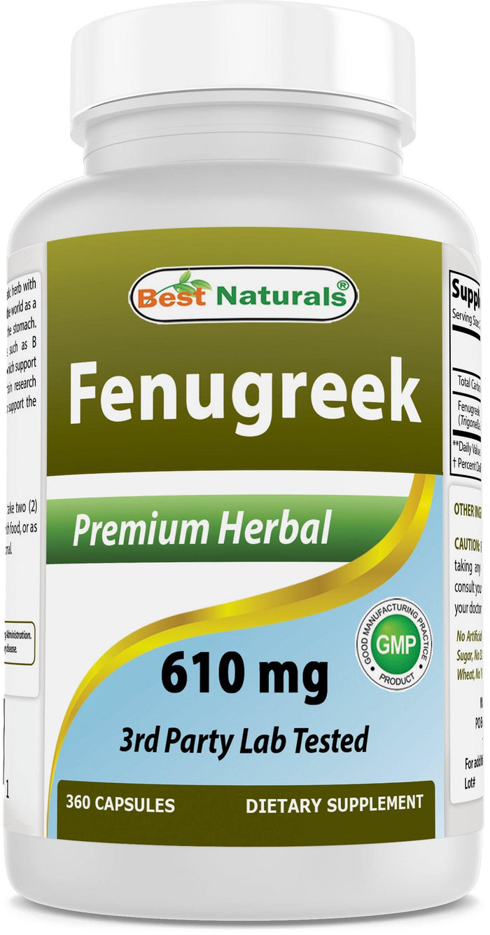 Best Naturals Fenugreek Seed Powder 610 mg 360 Capsules