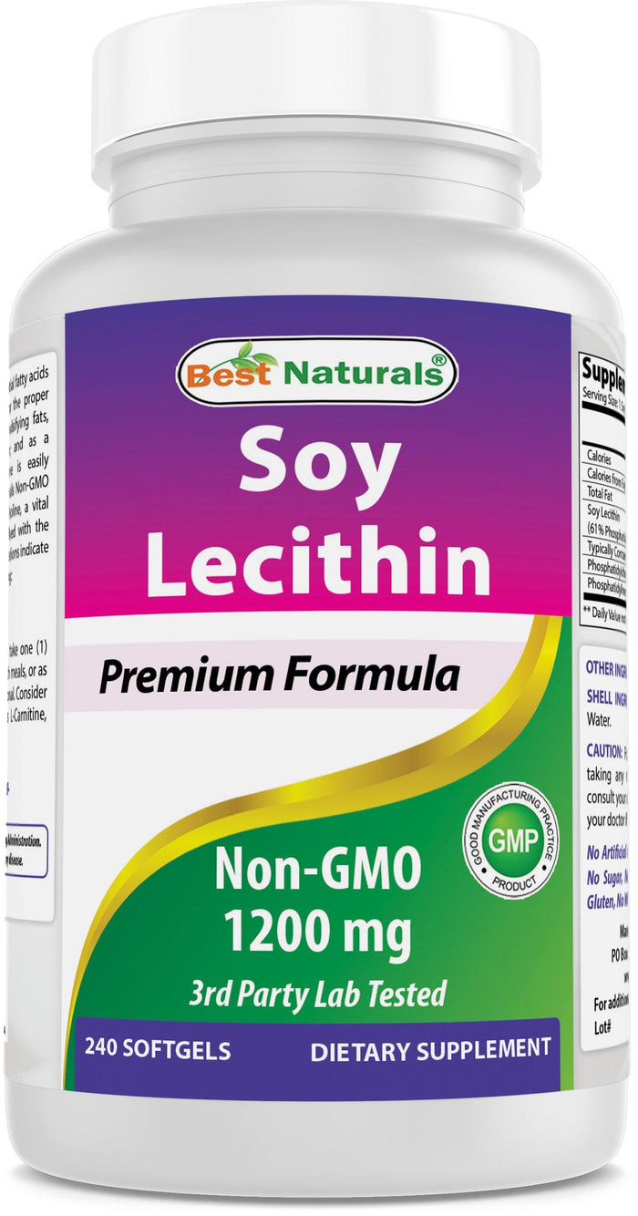 Best Naturals Soy Lecithin Non-GMO 1200 mg 240 Softgels