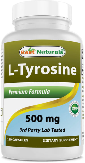 Best Naturals L-Tyrosine 500 mg 180 Capsules - shopbestnaturals.com