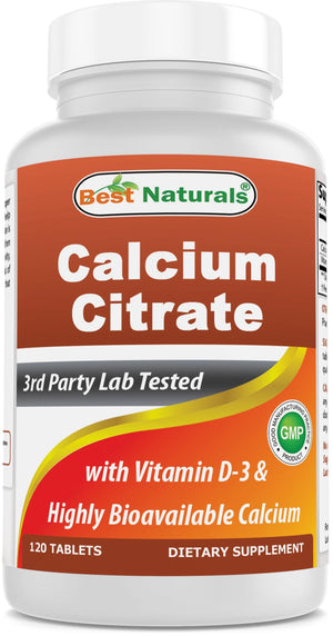 Best Naturals Calcium Citrate with Vitamin D3 120 Tablets - shopbestnaturals.com