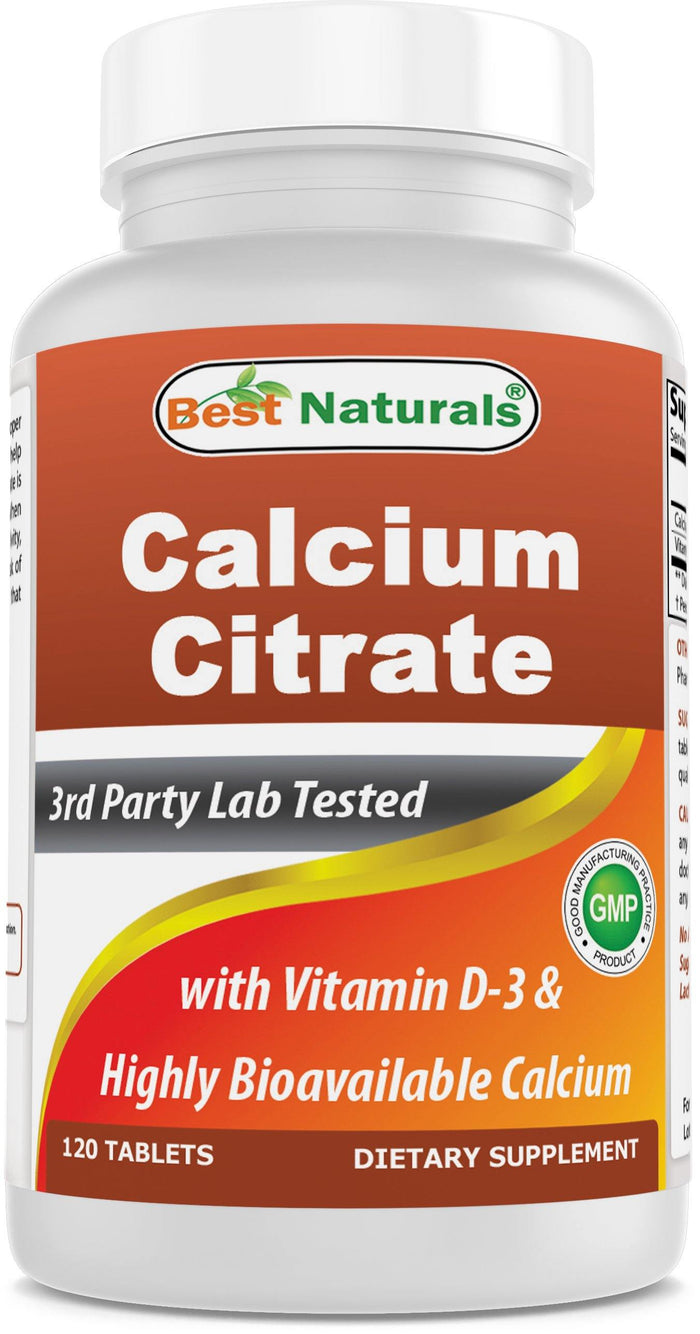 Best Naturals Calcium Citrate with Vitamin D3 120 Tablets