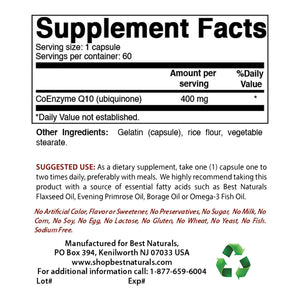 Best Naturals CoQ10 400 mg 60 Capsules - shopbestnaturals.com