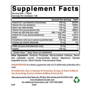 Best Naturals B-100 Complex 120 Tablets (Suitable for Vegetarian) - B Complex Vitamins - shopbestnaturals.com