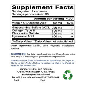 Best Naturals Hyaluronic acid 100 mg 60 Capsules - shopbestnaturals.com