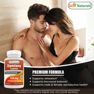 Best Naturals Damiana Leaves 450 mg 180 Capsules