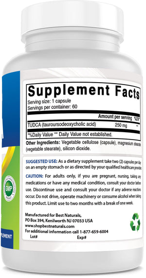 Best Naturals Tudca 250 mg 60 Veggie Capsules - shopbestnaturals.com