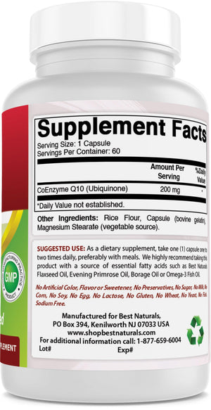 Best Naturals CoQ10 200 mg 60 Capsules - shopbestnaturals.com